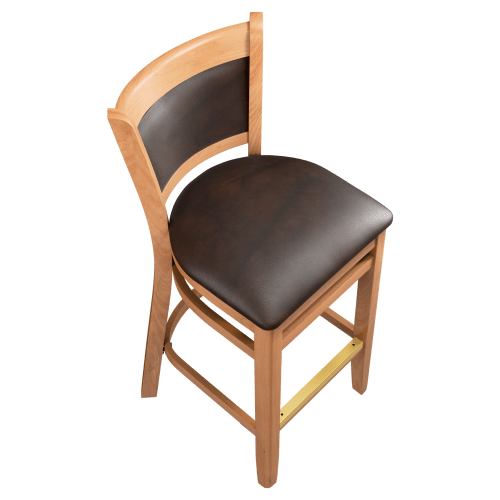 Premium Padded Back Wood Bar Stool