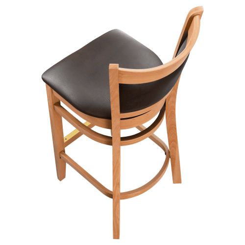 Premium Padded Back Wood Bar Stool