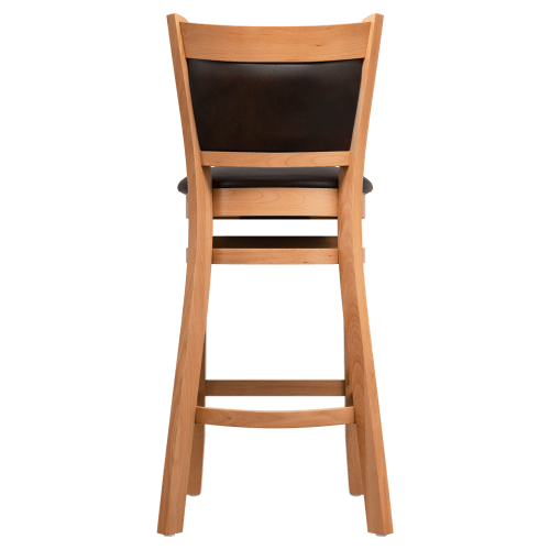 Premium Padded Back Wood Bar Stool