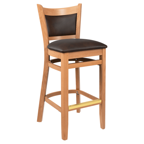 Premium Padded Back Wood Bar Stool