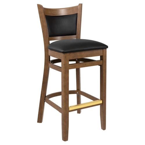 Premium Padded Back Wood Bar Stool