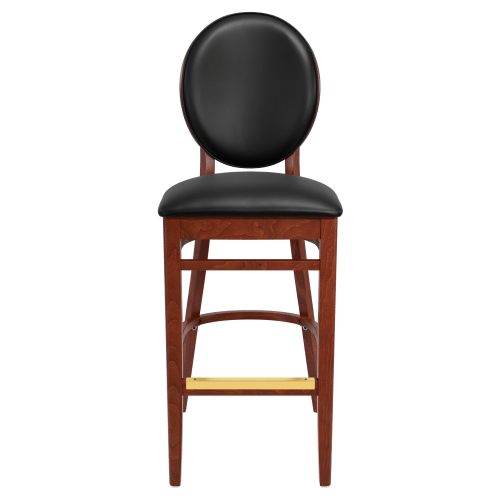 Premium Lorenzo Wood Bar Stool wih Padded Back