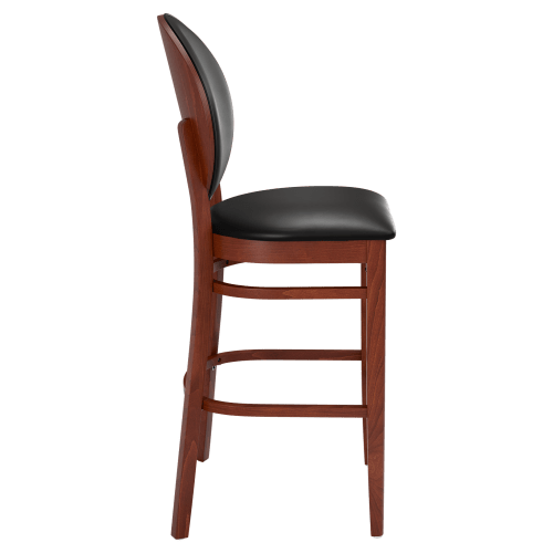 Premium Lorenzo Wood Bar Stool wih Padded Back