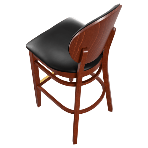 Premium Lorenzo Wood Bar Stool wih Padded Back