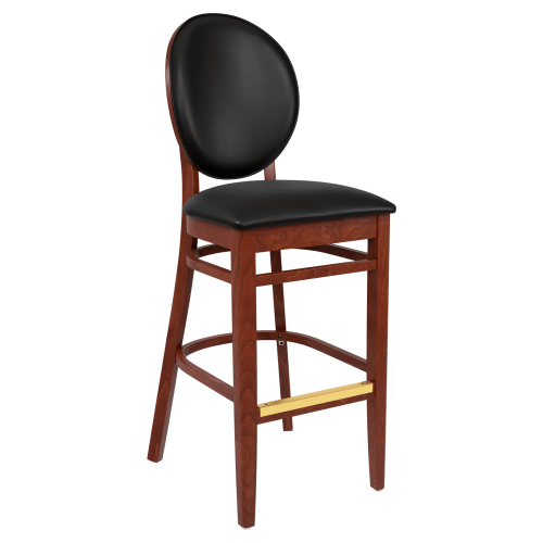 Premium Lorenzo Wood Bar Stool wih Padded Back
