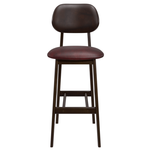 Gisselle Wood Bar Stool with Padded Back