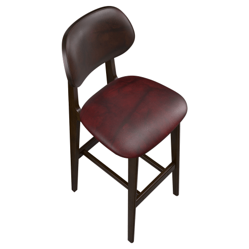 Gisselle Wood Bar Stool with Padded Back