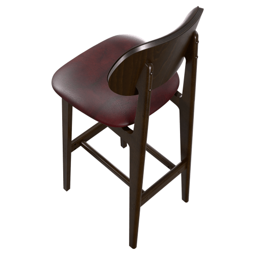 Gisselle Wood Bar Stool with Padded Back