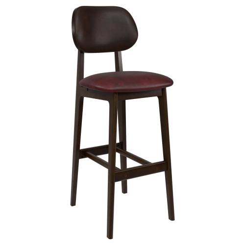 Gisselle Wood Bar Stool with Padded Back