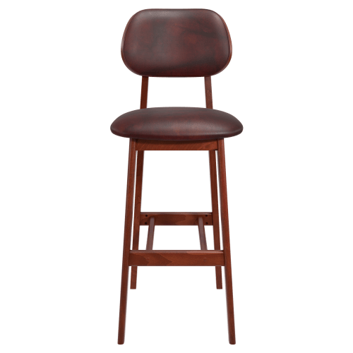 Gisselle Wood Bar Stool with Padded Back