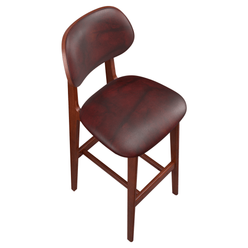 Gisselle Wood Bar Stool with Padded Back