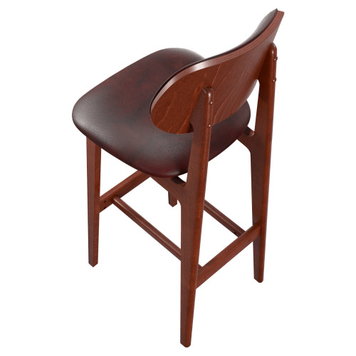 Gisselle Wood Bar Stool with Padded Back