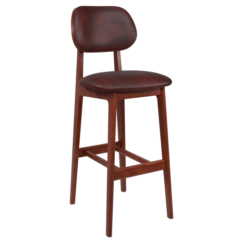 Gisselle Wood Bar Stool with Padded Back