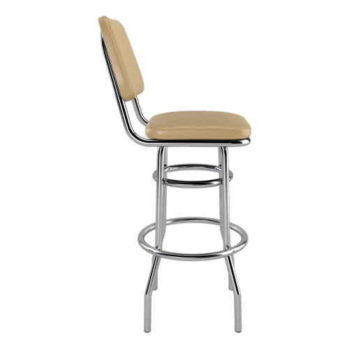 Laterca Diner Bar Stool with Double Ring Chrome Frame