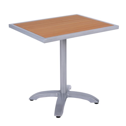 Aluminum Patio Tables with Plastic Teak Top