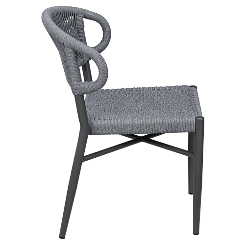 Marina Aluminum Outdoor Chair in Slate Gray Rope