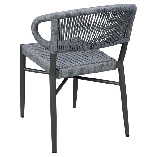 Marina Aluminum Outdoor Chair in Slate Gray Rope