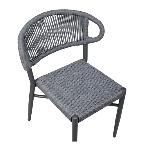 Marina Aluminum Outdoor Chair in Slate Gray Rope