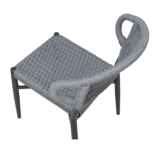 Marina Aluminum Outdoor Chair in Slate Gray Rope