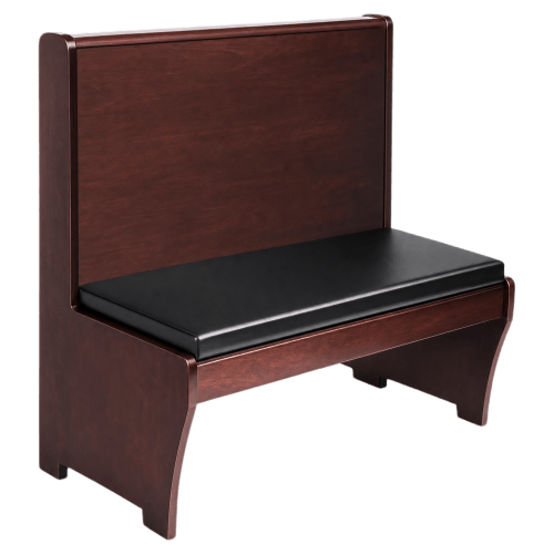 Wood Bench with Padded Seat & Wood Back