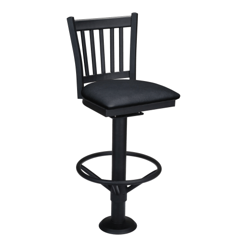 Vertical Slat Bolt Down Metal Swivel Bar Stool