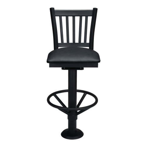 Vertical Slat Bolt Down Metal Swivel Bar Stool