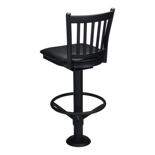 Vertical Slat Bolt Down Metal Swivel Bar Stool