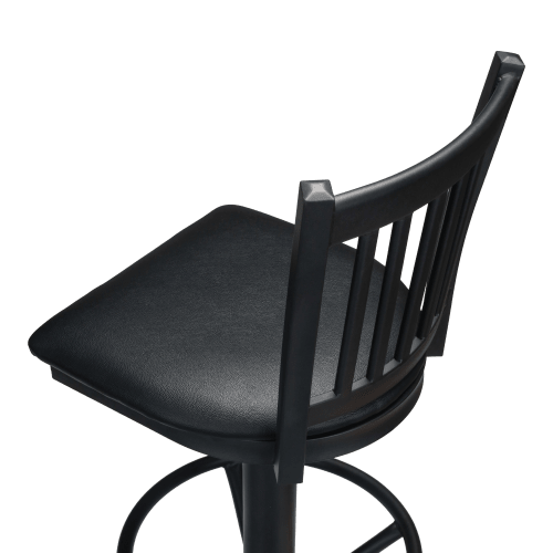 Vertical Slat Bolt Down Metal Swivel Bar Stool