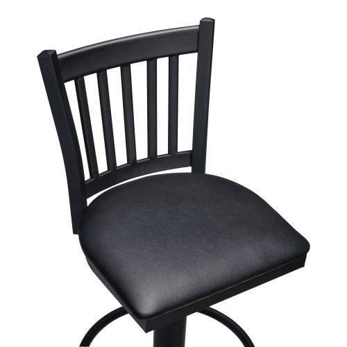 Vertical Slat Bolt Down Metal Swivel Bar Stool