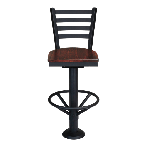 Ladder Back Bolt Down Metal Swivel Bar Stool