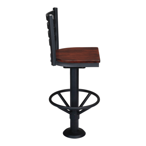 Ladder Back Bolt Down Metal Swivel Bar Stool