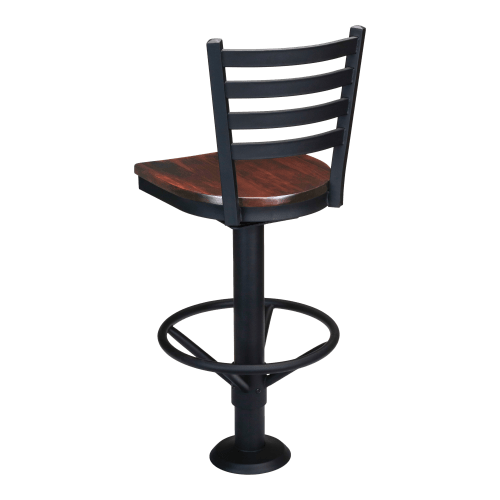 Ladder Back Bolt Down Metal Swivel Bar Stool