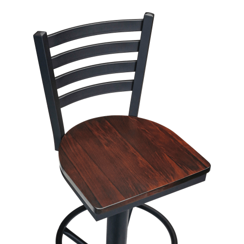 Ladder Back Bolt Down Metal Swivel Bar Stool