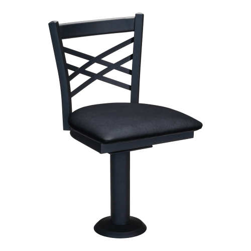 X Back Bolt Down Swivel Metal Chair