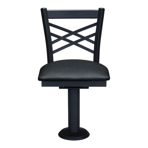 X Back Bolt Down Swivel Metal Chair