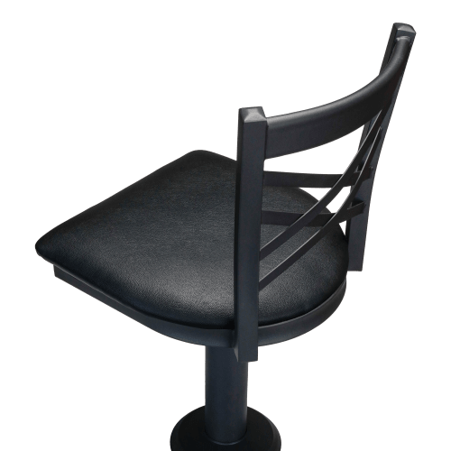 X Back Bolt Down Swivel Metal Chair