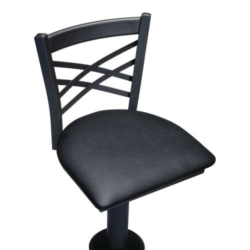 X Back Bolt Down Swivel Metal Chair