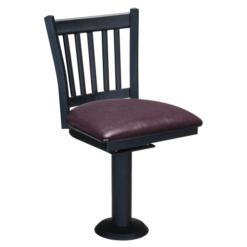 Vertical Slat Bolt Down Swivel Metal Chair