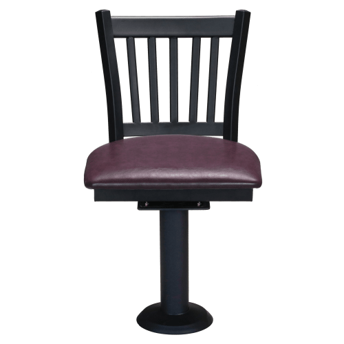 Vertical Slat Bolt Down Swivel Metal Chair