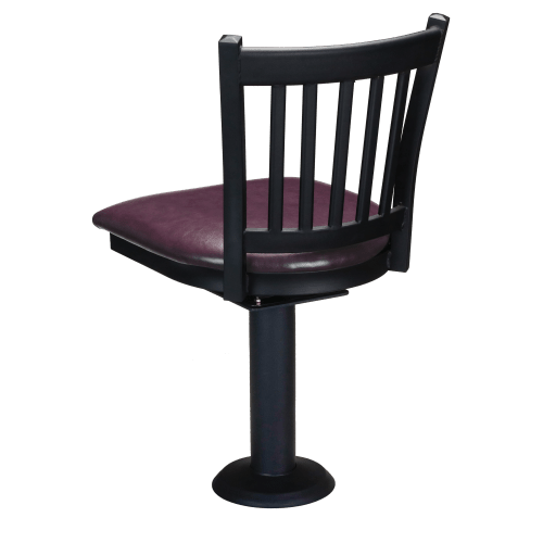 Vertical Slat Bolt Down Swivel Metal Chair