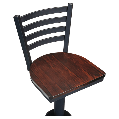 Ladder Back Bolt Down Swivel Metal Chair