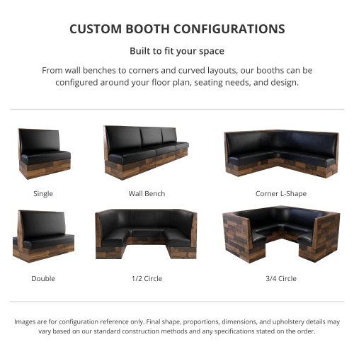 SH Reclaimed Style Plain Back Booth