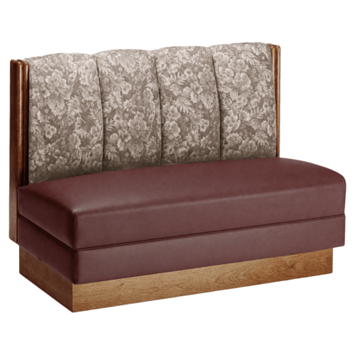 Wood Booth with Upholstered 4 Channel Back