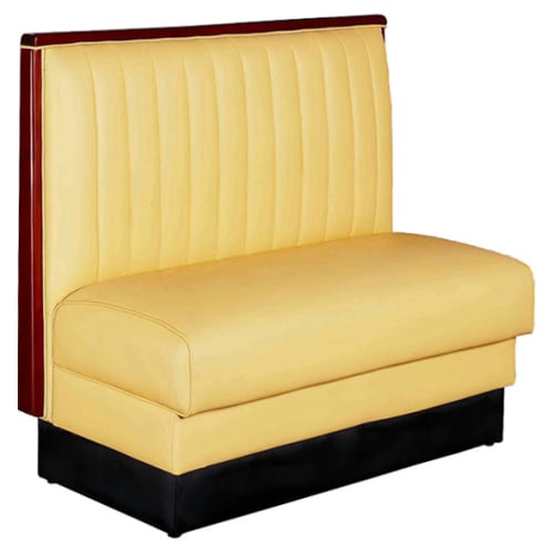 12 Channel Booth with Yellow Vinyl Seat - Single