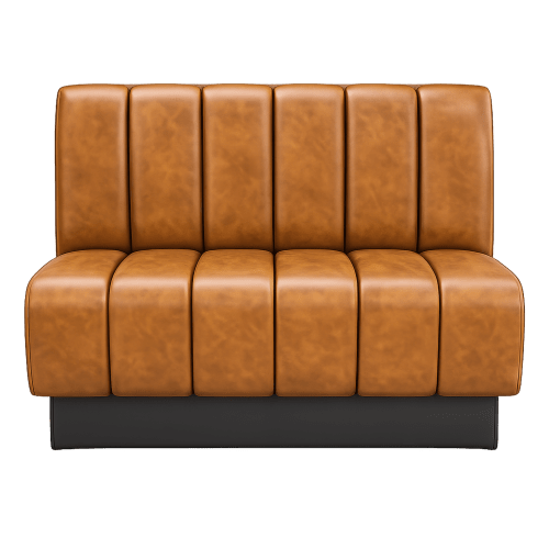 6 Channel Custom Booth with Pullover Back and Channeled Jumbo Seat