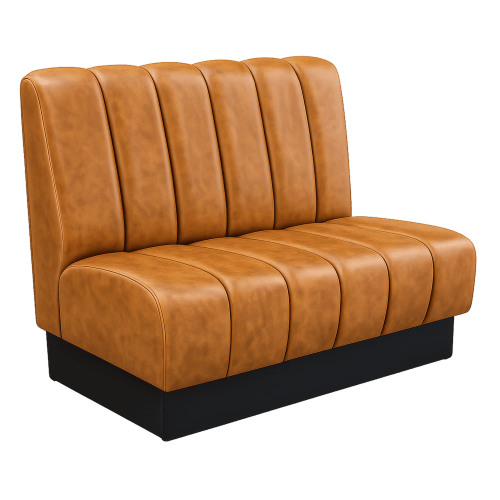 6 Channel Custom Booth with Pullover Back and Channeled Jumbo Seat