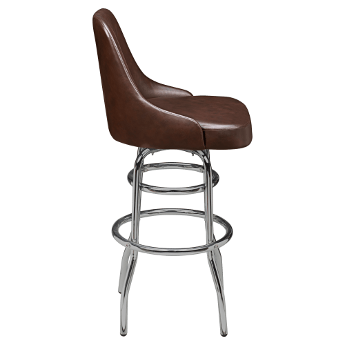 Premium Mauro Bucket Swivel Bar Stool with Chrome Frame