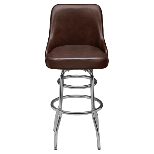 Premium Mauro Bucket Swivel Bar Stool with Chrome Frame
