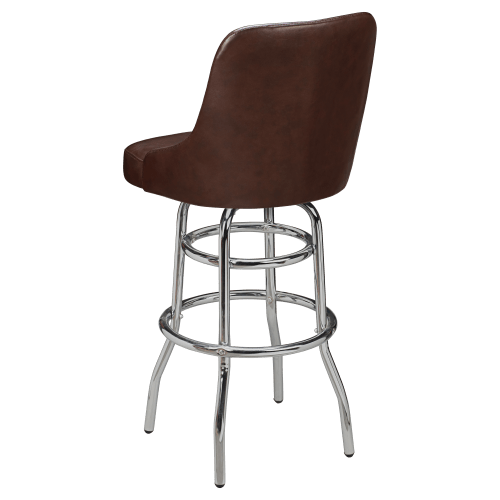 Premium Mauro Bucket Swivel Bar Stool with Chrome Frame