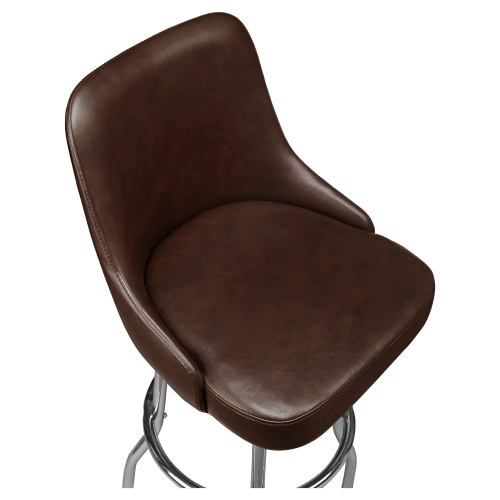 Premium Mauro Bucket Swivel Bar Stool with Chrome Frame